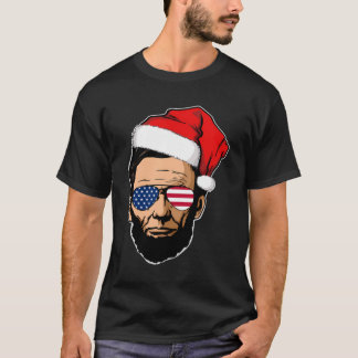 Abe Lincoln With Santa Hat Abraham Lincoln Christm T-Shirt
