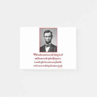 Abe-Malice-towards-none Post-it Notes