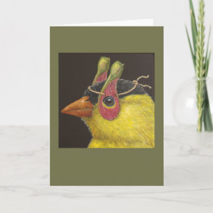 Abe the goldfinch greeting card