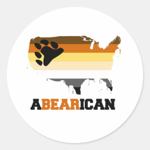 ABEARICAN - CLASSIC ROUND STICKER