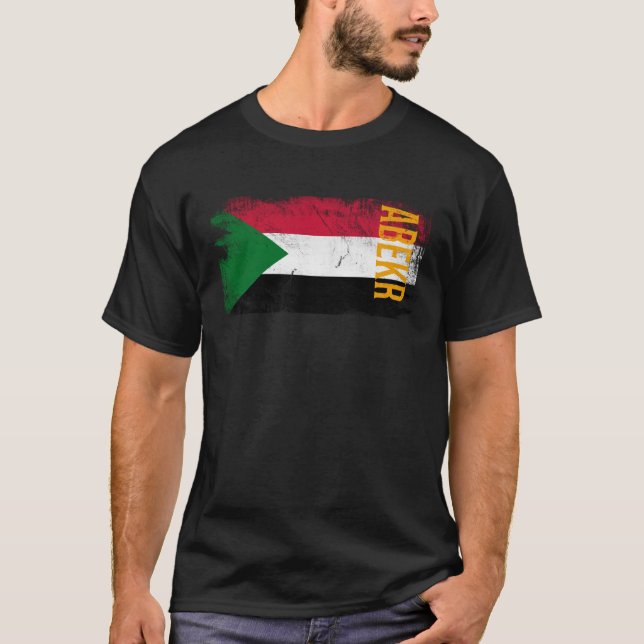 Abekr Sudan Flag  For Sudanese Men Women Kids T-Shirt (Front)