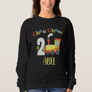 Abel Choo Choo Two Train 2nd Birthday Turning 2 Sweatshirt