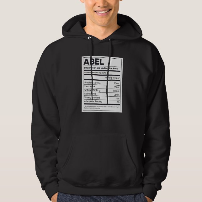 Abel Nutrition Information Problem Solving Hard Wo Hoodie (Front)