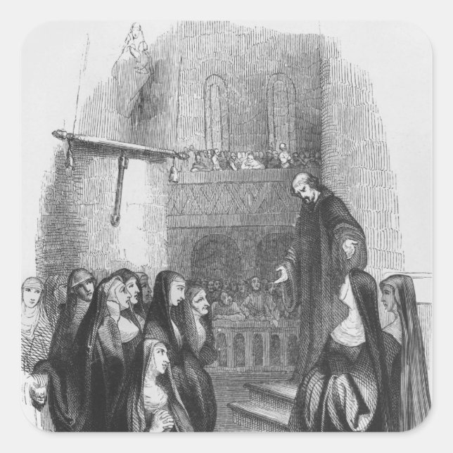 Abelard preaching at Paraclete Square Sticker (Front)