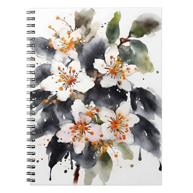 Abelia - Watercolor flowers Notebook (Front)