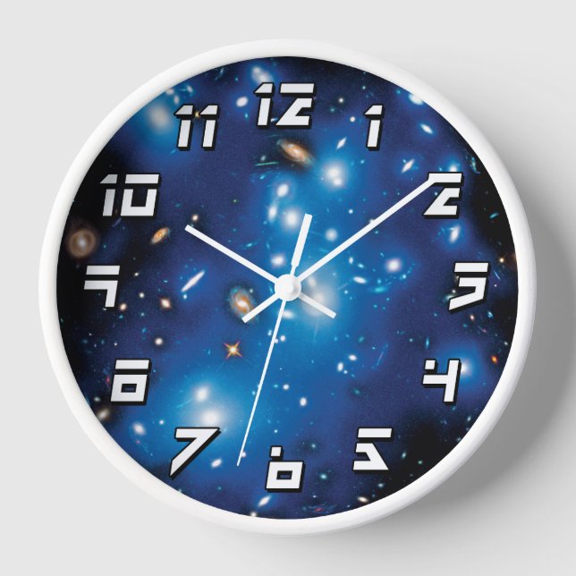 Abell 2744 Pandora Galaxy Cluster Space Photo Clock (Front)