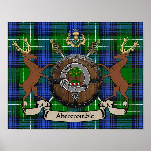 Abercrombie Badge & Scottish Targe Personalised Poster (Front)