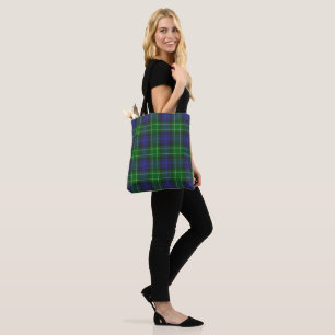 Abercrombie Blue Green Tartan Plaid Scottish Tote Bag