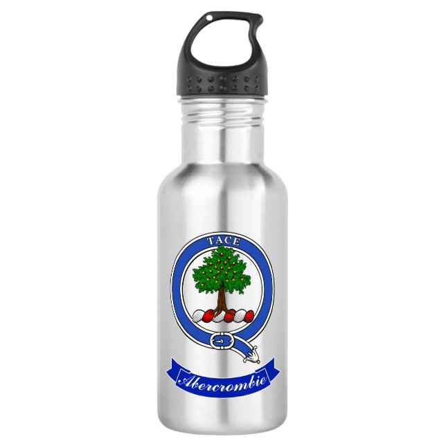 Abercrombie Clan Badge Personalised 710 Ml Water Bottle (Front)