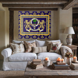 Abercrombie Clan Badge Personalised Blue Tapestry