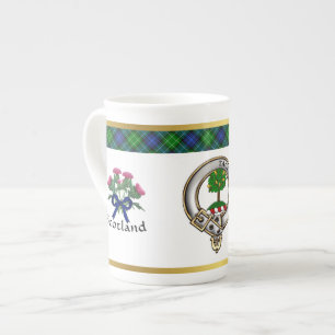 Abercrombie Clan Badge Tartan & Motto Bone China Mug