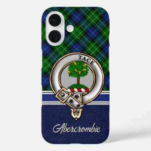 Abercrombie Clan Badge & Tartan Personalised iPhone 16 Case