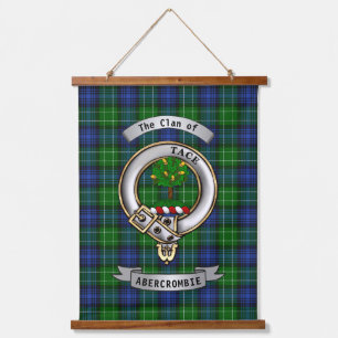 Abercrombie Clan Badge & Tartan Personalized Hanging Tapestry