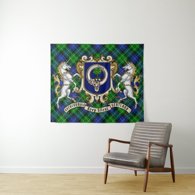 Abercrombie Clan Badge & Tartan Tapestry (In Situ (Horizontal))