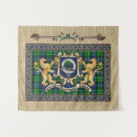 Abercrombie Clan Badge & Tartan w/Lions