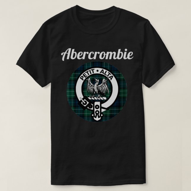 Abercrombie Clan Scottish Name Coat Of Arms Tartan T-Shirt (Design Front)