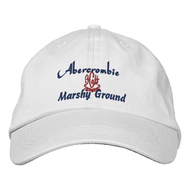 Abercrombie Name With Celtic/Gaelic Meaning White Embroidered Hat (Front)