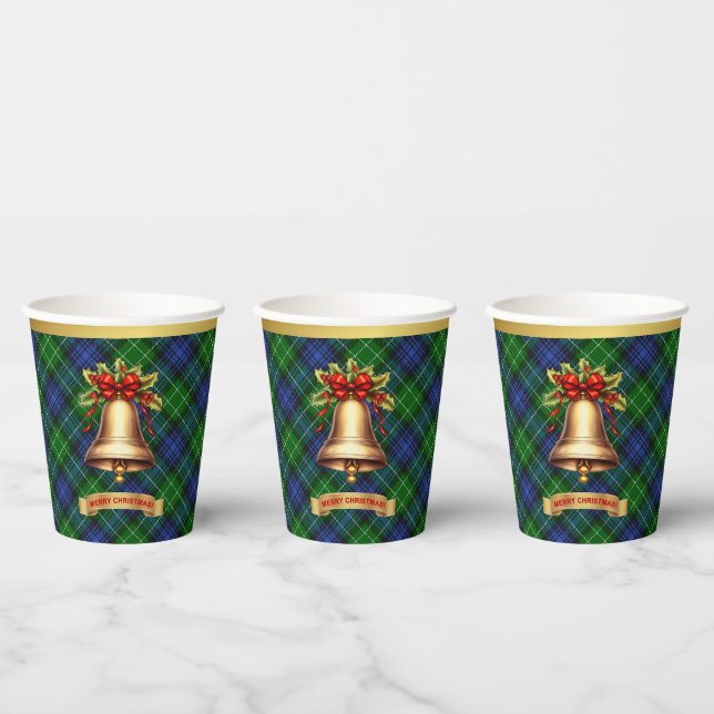 Abercrombie Personalised Tartan Christmas Paper Cups (Multi)