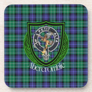 Abercrombie Scottish Clan Tartan & Crest Coaster