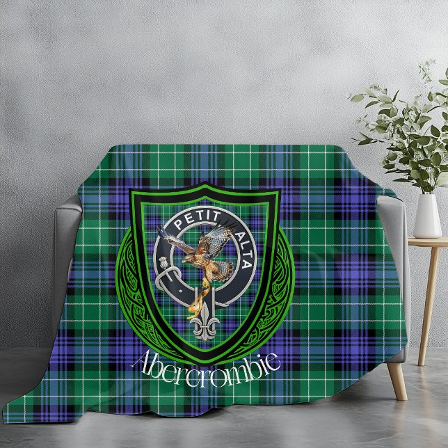 Abercrombie Scottish Clan Tartan Crest Fleece Blanket (Creator Uploaded)