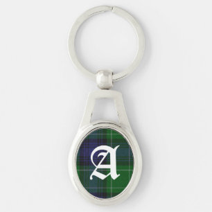 Abercrombie Tartan Plaid Monogram Key Chain