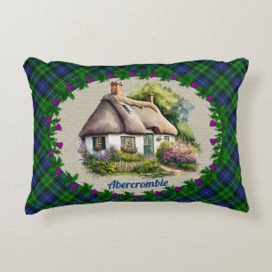 Abercrombie Thatched Cottage & Tartan Personalised Decorative Cushion