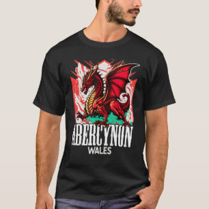 Abercynon Wales Welsh Flag Y Ddraig Goch Dragon T-Shirt
