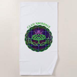 Aberdale Scottish Tartan Celtic Thistle Beach Towel