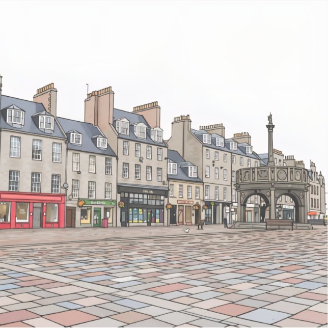 Aberdeen Castlegate buildings view sticker (Front)