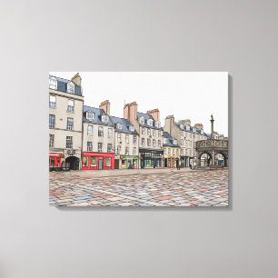 Aberdeen Castlegate view canvas print