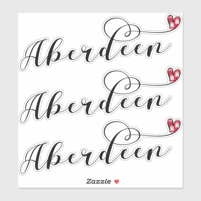 Aberdeen Flag Heart Stickers, Aberdonian (Sheet)
