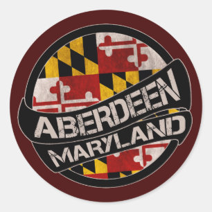 Aberdeen Maryland flag grunge stickers