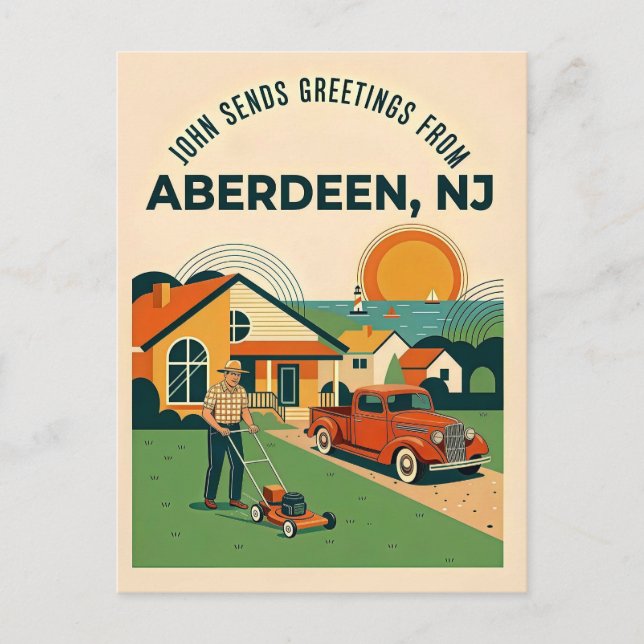 Aberdeen NJ Retro Postcard (Front)