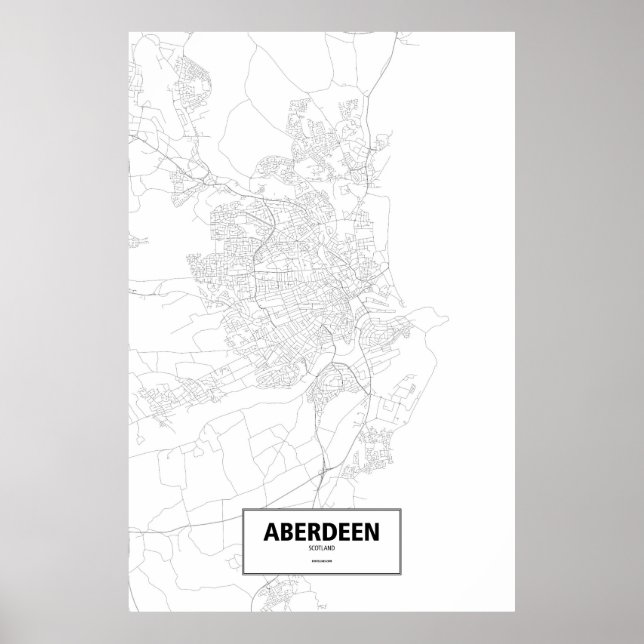 Aberdeen, Scotland (black on white) Poster (Front)