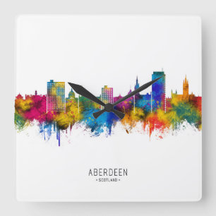 Aberdeen Scotland Skyline Square Wall Clock