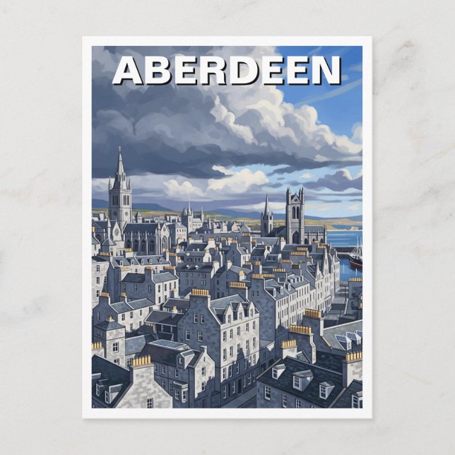 Aberdeen Scotland Travel Postcard (Front)