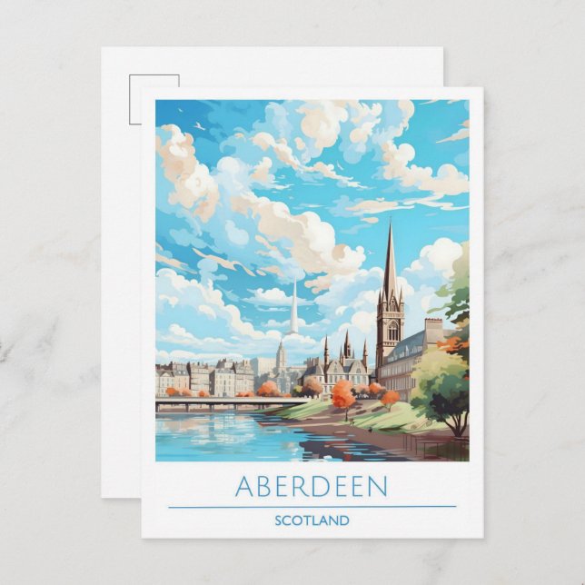 Aberdeen Scotland Vintage Travel  Postcard (Front/Back)