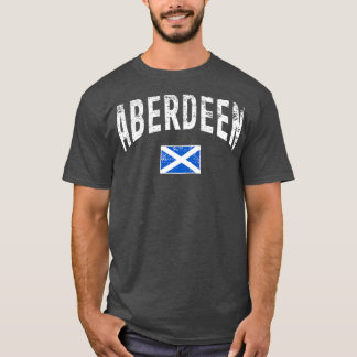 ABERDEEN SCOTLAND WITH SCOTTISH FLAG Distressed T-Shirt