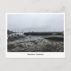 Aberdour Harbour - Dark Morning Low Tide Postcard