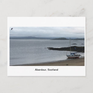 Aberdour, Scotland - Boat on Cloudy Day Postcard