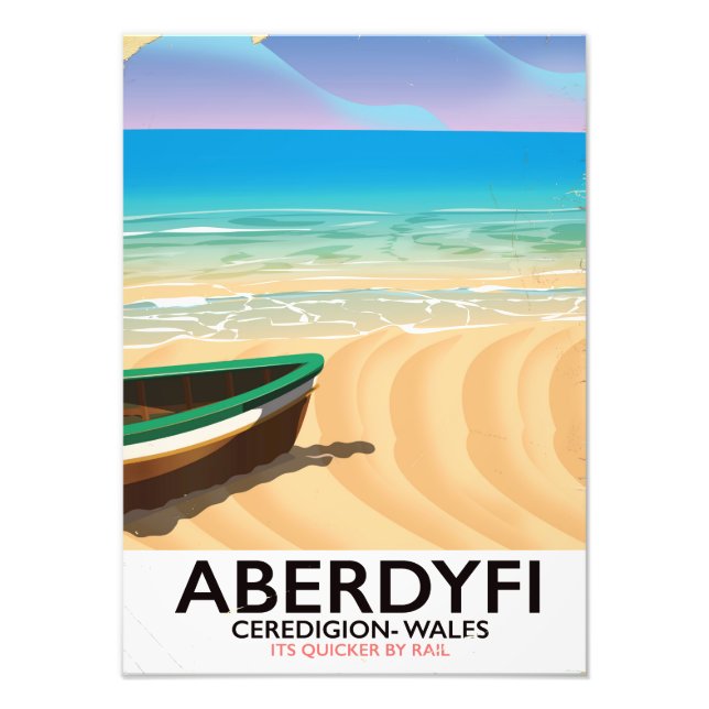 Aberdyfi, Ceredigion Wales vintage travel poster (Front)
