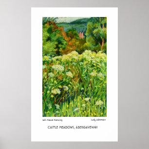 Abergavenny Castle Meadows Print or Poster