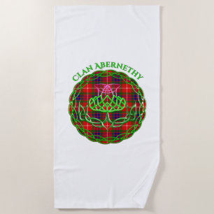 Abernethy Scottish Tartan Celtic Thistle Beach Towel
