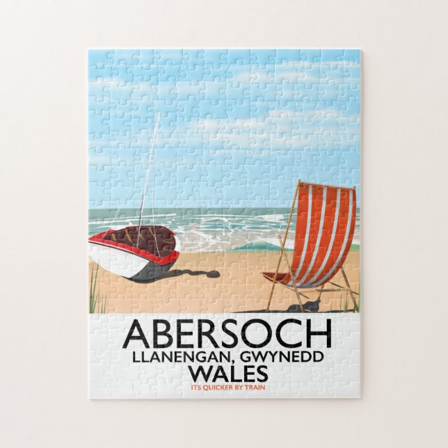 Abersoch Llanengan in Gwynedd, Wales travel poster Jigsaw Puzzle (Vertical)