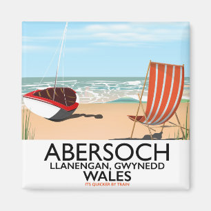 Abersoch Llanengan in Gwynedd, Wales travel poster Magnet