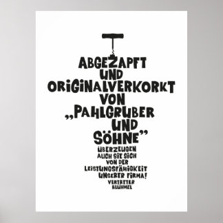 Abgezapft und originalverkorkt - Loriot - Wein Poster