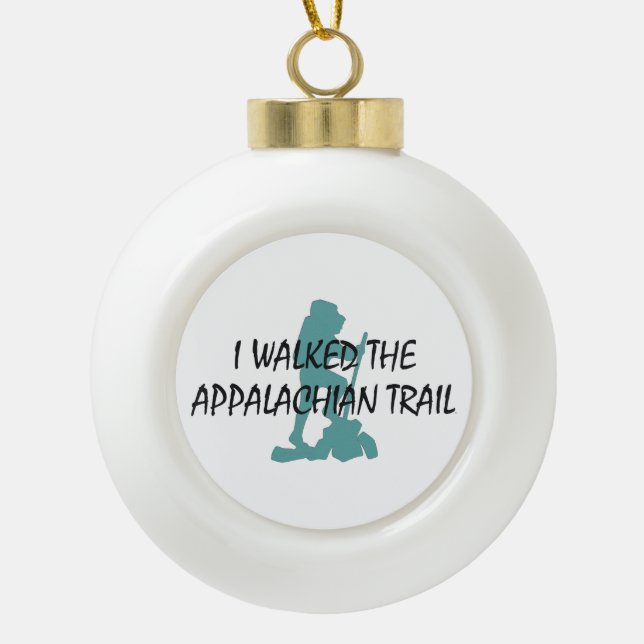 ABH Appalachian Trail Hiker Ceramic Ball Christmas Ornament (Front)