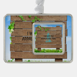 ABH Appalachian Trail Hiker Silver Plated Framed Ornament