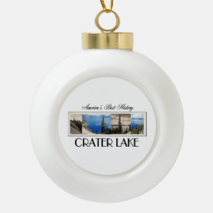 ABH Crater Lake Ceramic Ball Christmas Ornament