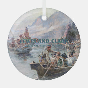 ABH Lewis and Clark Glass Ornament